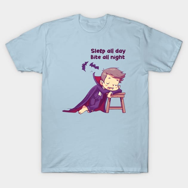 Sleep all day bite all night T-Shirt by Trendsdk